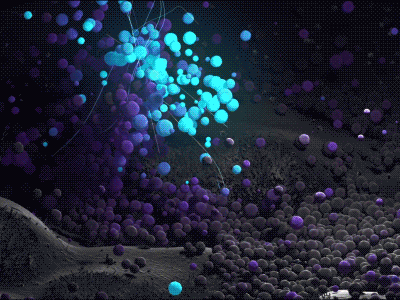 Velocity->Light 3d black ice light particles procedural softimage spheres