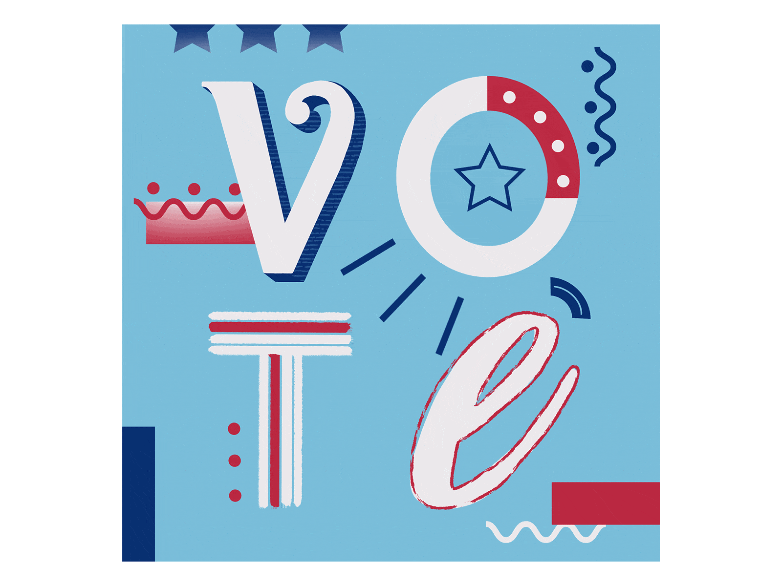 Vote Animated Gif animated animatedgif digitalart graphic design graphicdesign hand lettered hand lettering handlettering procreate vote vote2020