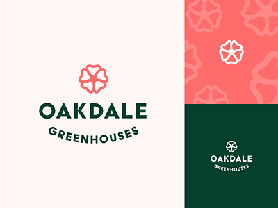 Oakdale Greenhouse branding flower greenhouse logo logo design plants vector