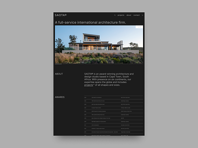 SAOTA concept architecture branding brutalist concept dark minimal modern web website design