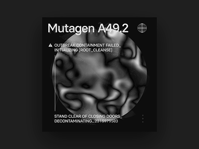Mutagen A49.2 after effects animation black and white dark motion motion graphics noise scifi