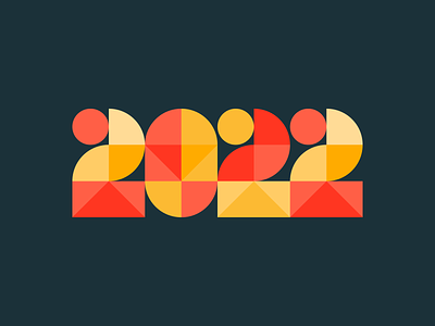 New Year — 2022 2022 geometric new year numbers numerals typography