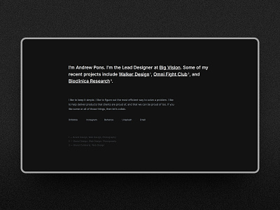 WIP / Personal Site black and white dark typography ui ui design ux web website wip