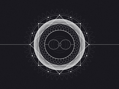 Quantum Portal black and white design geometric geometry illustration vector