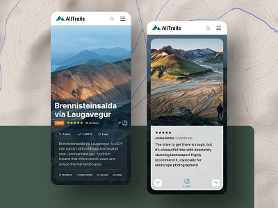 AllTrails Concept app branding concept design hiking landscape mobile outdoor ui ux