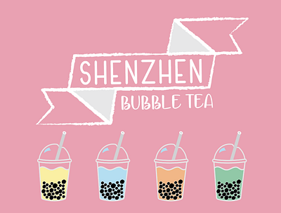 Bubble Tea Brand art branding design illustration illustrator logo typography vector