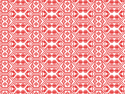 Jamdani Pattern  Red