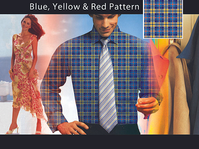 Blue  Yellow   Red pattern with Women