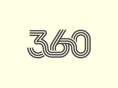 360 360 brand logo logotype numbers typography
