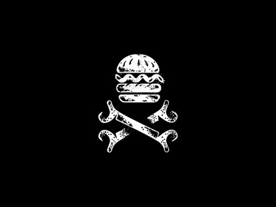 burger Skull brand burger capitan icon ïllustrationlettering