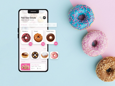 Donuts App ui design app branding design ui uidesign ux webdesign