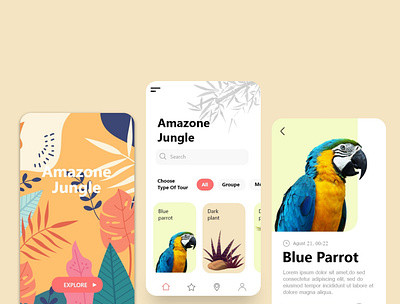 jungle app design design ui uidesign ux webdesign