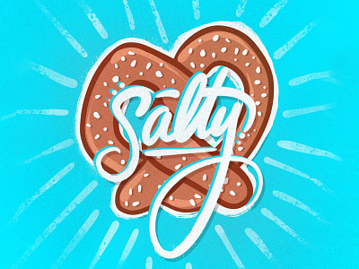 salty applepencil art design doodle drawing food fun graphic design handlettering illustration ipadpro letter pretzel procreate salty type