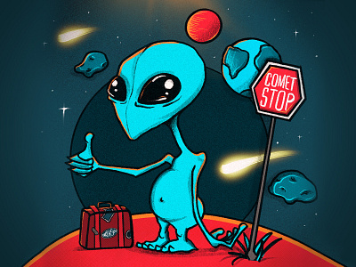 outer space or bust alien applepencil art artwork doodle drawing fun humor illustration ipadpro procreate