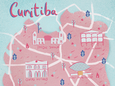 Curitiba Map brasil colorful curitiba design editorial editorial illustration illustration map maps