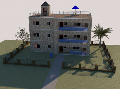 Exterior design 3d floor plan sketchup v ray