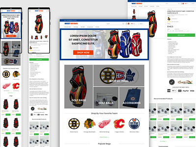 hockey golf bags an E-commerce website design adobe xd design ecommerce website landing page ui uidesign uiux ux ux design web design webdesign website design xd templates