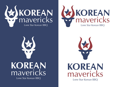 Korean Mavericks Texas and Korean BBQ Fusion branding design fusion graphicdesign icon logo minimal restaurant