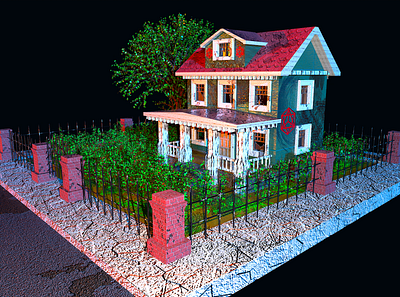 Old House 3d 3d art architecture concept environment house old house tree
