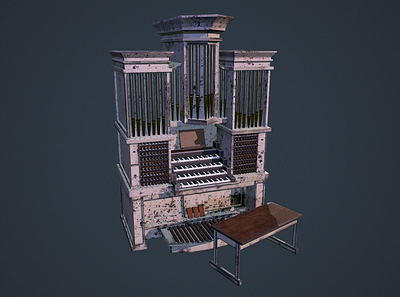 Abandoned Organ 3d 3d art abandoned art color environment organ props texture