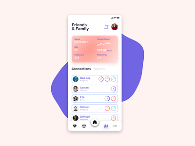 Connect with Friends on Fitness App design ui ux