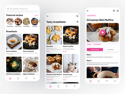 Mobile recipe search app cooking app design figma makeevaflchallenge mobile app mobile app design ui ux uxui