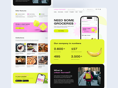 Promo landing page for food delivery service delivery service design figma product design ui ux uxui
