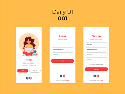 #DailyUI #001 - Sign Up screen