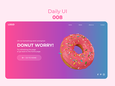 #DailyUI #008 - 404 page 404 404 page bakery daily 100 challenge daily ui dailyuichallenge design donut donut store error error message error page page not found ui ux website