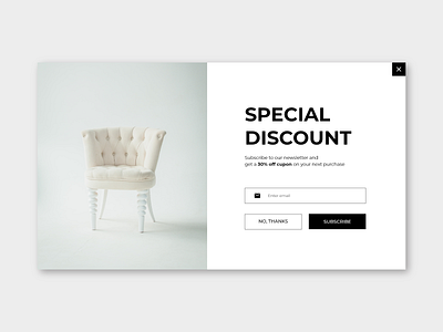 #DailyUI #016 - Pop-up/Overlay daily 100 challenge daily ui dailyui dailyuichallenge design discount minimalist overlay popup shop subscribe ui ux website