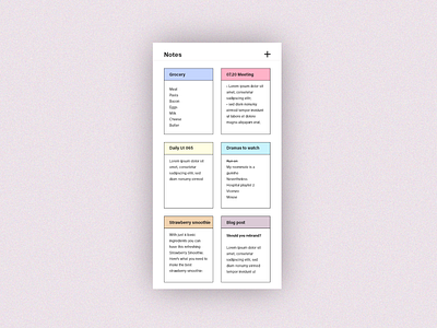 Daily UI #065 – Notes widget