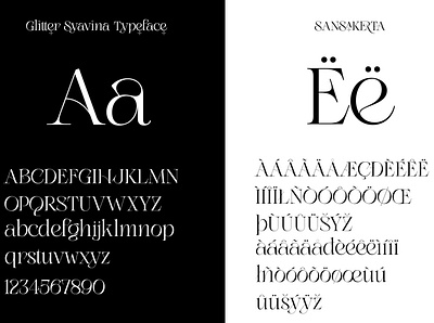 CHARACTER Glitther Syavina contrast font daily type decorative font design display font elegant font logo serif font typeface ui web design website design