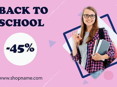 Back to School ad banner adobe photoshop sale school shop