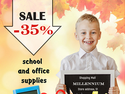 School sale ad banner banner boy mall sale school shopping