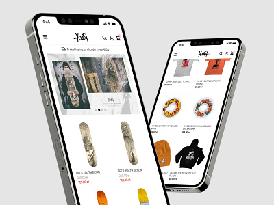 Youth Skateboards - Ecommerce store ecommerce landing page mobile shop skateboarding store ui website