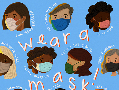 Wear a Mask! childrens book illustration coronavirus design graphic design handlettering illustration instagram post ipadpro procreate public health