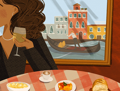 Eating in Italy childrens book illustration drawing challenge editorial illustration food illustration instagram post italy vacation