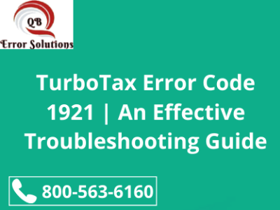 Points to consider while fix TurboTax Error Code 1921