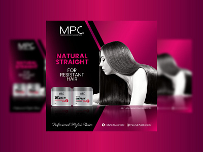 Natural Straight for Resistant Hair art design digital flyer packaging product vector