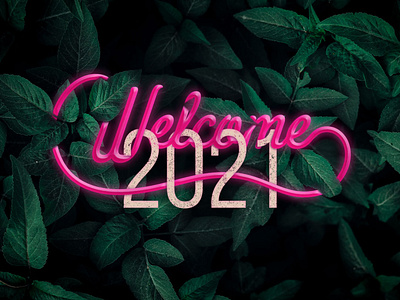 Welcome 2021 art branding design digital lettering logo typography vector