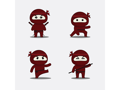 Illustration of character ninja flat design cartoon character flat design graphic design illustration ninja vector