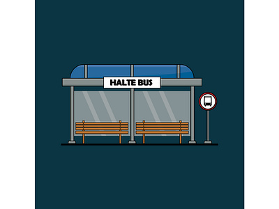 Halte bus vector Illustration