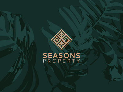 Seasons Property branding corporate flat green line art logo property real estate season simple tropical