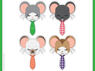 Sticker Set - Fancy Mice fancy mice ties vector art