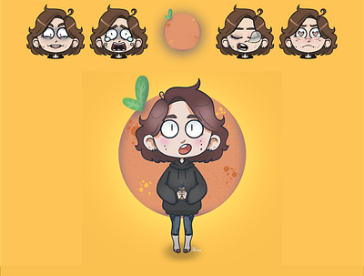 Manda Emotes cute emoticons icon illustration orange