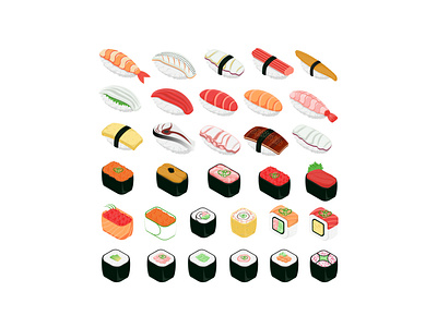 Vector Sushi Variety graphic design