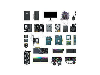 Vector Computer Part graphic design