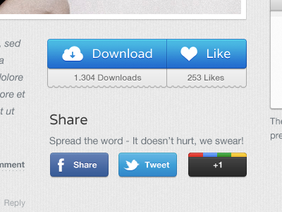 Download / Like button share download google like web social media facebook twitter website