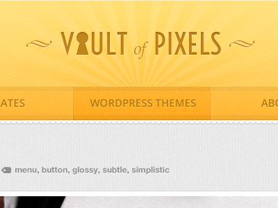 Vault of Pixels header header logo menu web website