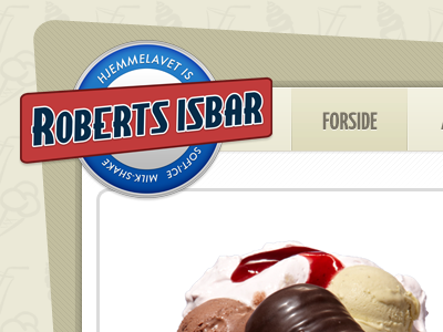 50s Ice Cream Shop Website header logo menu web website